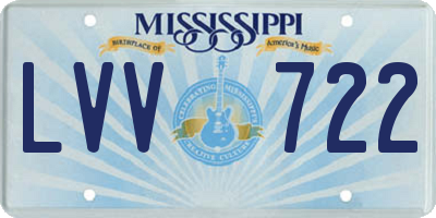 MS license plate LVV722