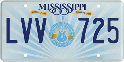 MS license plate LVV725