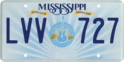 MS license plate LVV727