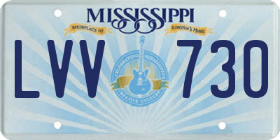 MS license plate LVV730