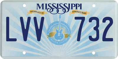 MS license plate LVV732