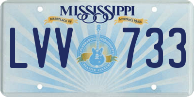 MS license plate LVV733