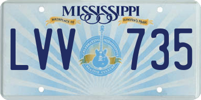 MS license plate LVV735