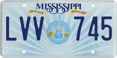 MS license plate LVV745
