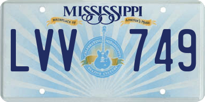 MS license plate LVV749