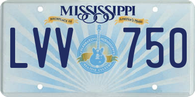 MS license plate LVV750