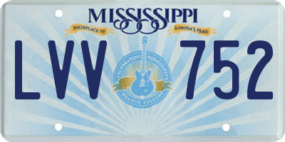 MS license plate LVV752