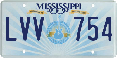 MS license plate LVV754