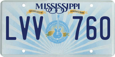 MS license plate LVV760