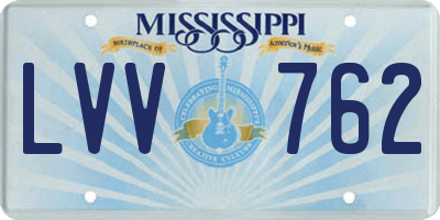 MS license plate LVV762