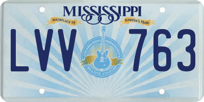 MS license plate LVV763