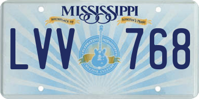 MS license plate LVV768