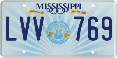 MS license plate LVV769