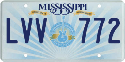 MS license plate LVV772