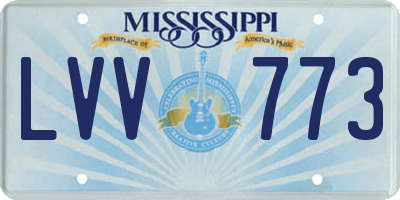 MS license plate LVV773