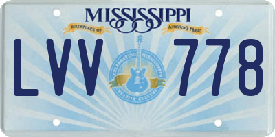 MS license plate LVV778