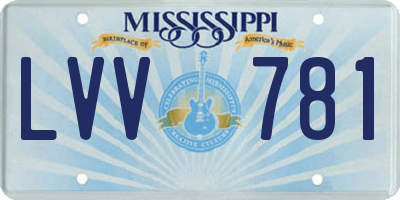 MS license plate LVV781