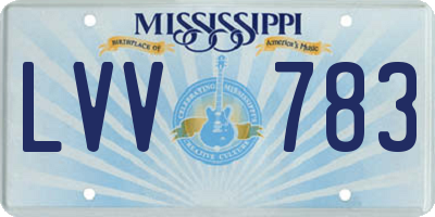 MS license plate LVV783