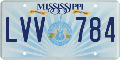 MS license plate LVV784