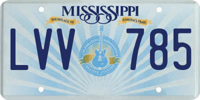 MS license plate LVV785