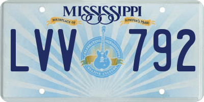 MS license plate LVV792