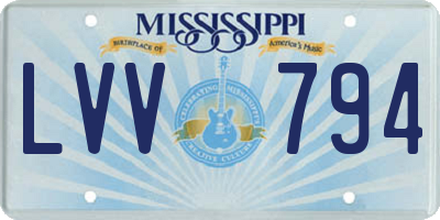 MS license plate LVV794