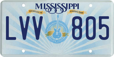MS license plate LVV805