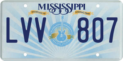 MS license plate LVV807