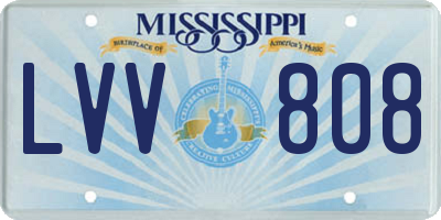 MS license plate LVV808