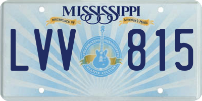 MS license plate LVV815