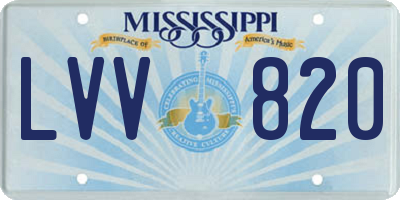 MS license plate LVV820