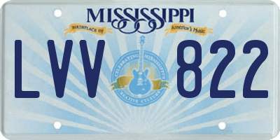 MS license plate LVV822