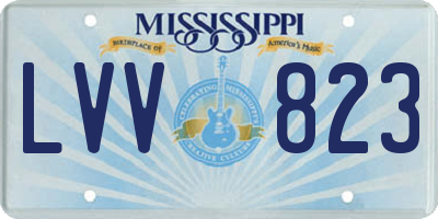 MS license plate LVV823
