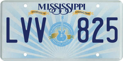 MS license plate LVV825