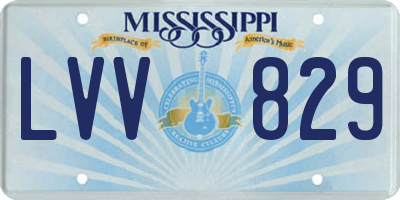 MS license plate LVV829