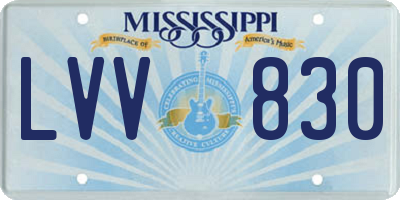 MS license plate LVV830