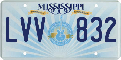 MS license plate LVV832