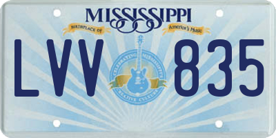 MS license plate LVV835