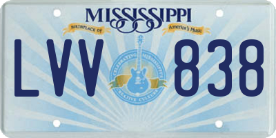 MS license plate LVV838