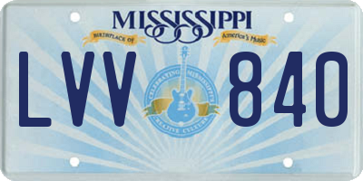 MS license plate LVV840