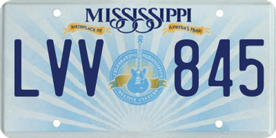 MS license plate LVV845