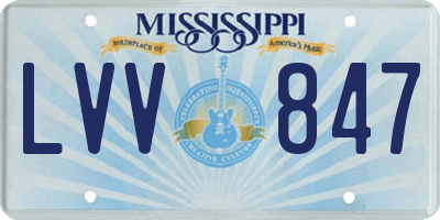 MS license plate LVV847