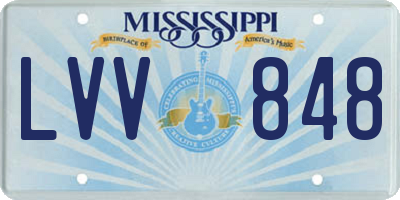 MS license plate LVV848