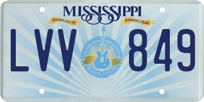MS license plate LVV849