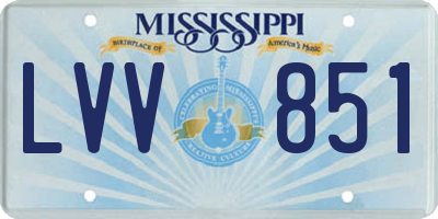 MS license plate LVV851