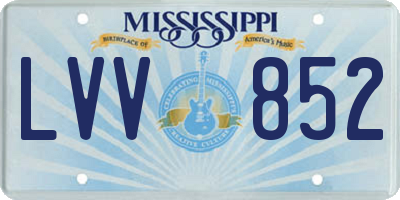 MS license plate LVV852