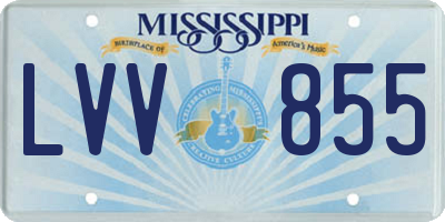 MS license plate LVV855