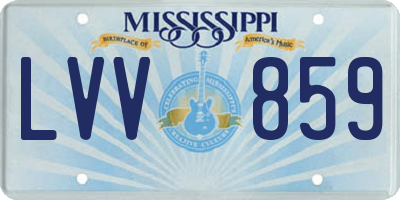 MS license plate LVV859