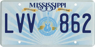 MS license plate LVV862