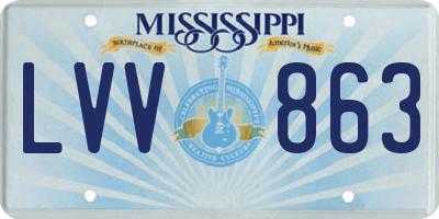 MS license plate LVV863